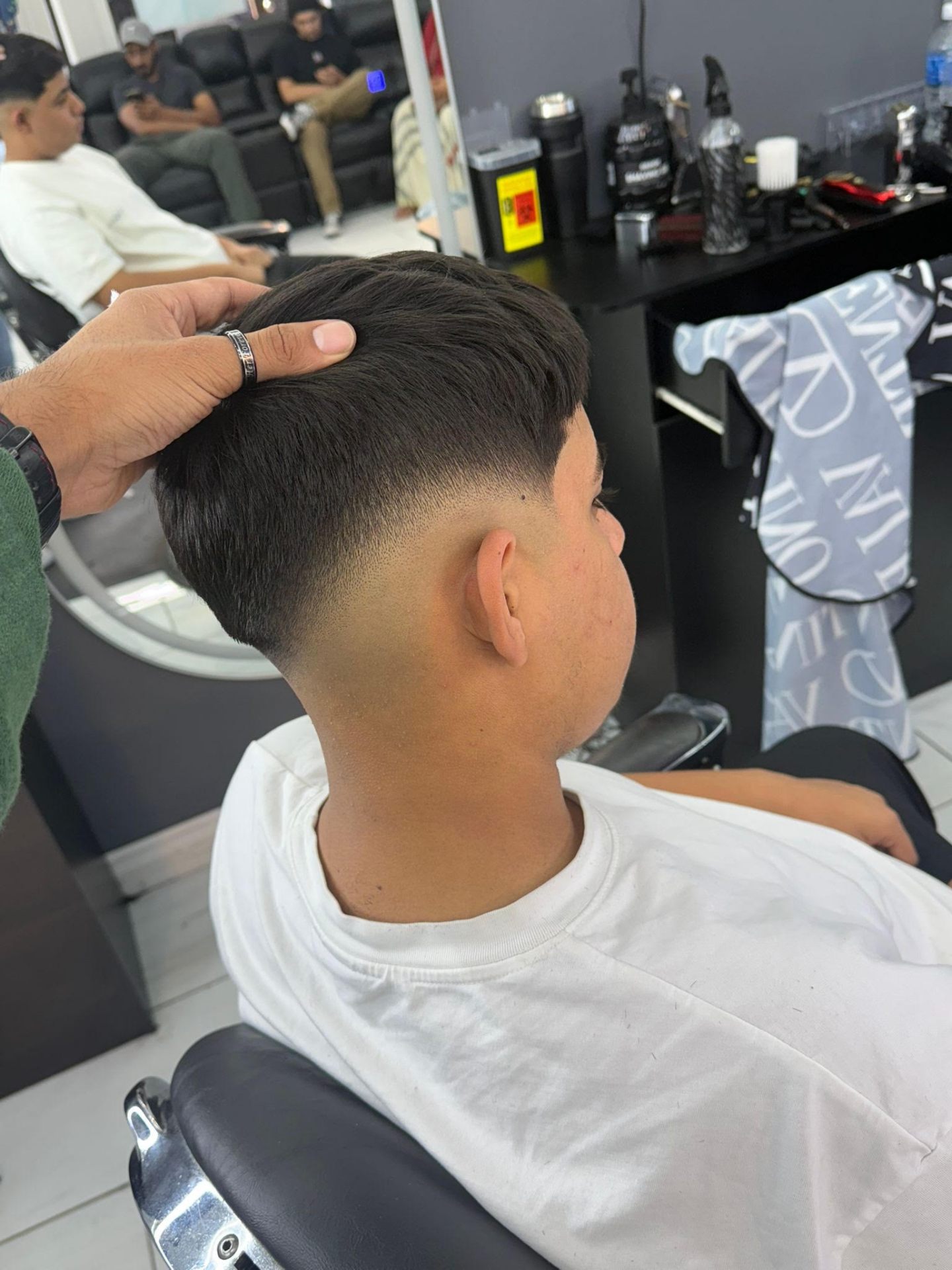 Crew cut with low taper fade